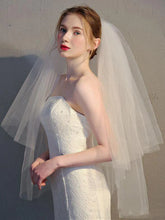 Simple Short Tulle Wedding Veils 2 Tier